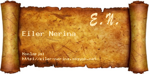 Eiler Nerina névjegykártya